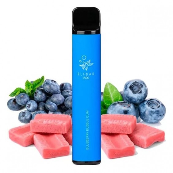 Електронна сигарета Elf Bar 1500 Blueberry Bubble Gum (Чорнична жуйка)