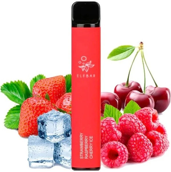 Електронна сигарета Elf Bar 1500 Strawberry Raspberry Cherry Ice (Полуниця малина вишня лід)
