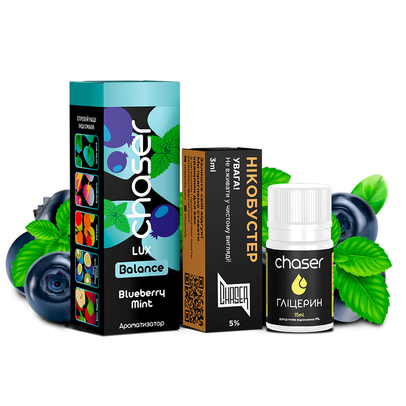 Набір для самозамісу Chaser Lux Blueberry Mint (Чорниця М'ята) 30 мл 50 мг