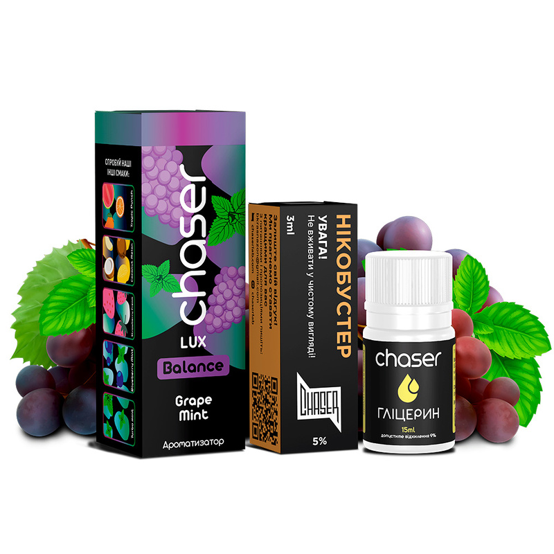 Набір для самозамісу Chaser Lux Grape Mint (Виноград М'ята) 30 мл 50 мг