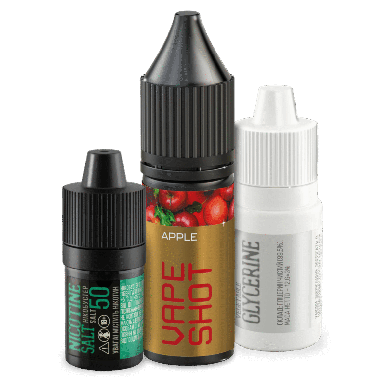 Жидкость Набор Vape Shot 5% 15мл Apple (кисло-сладкое яблоко)