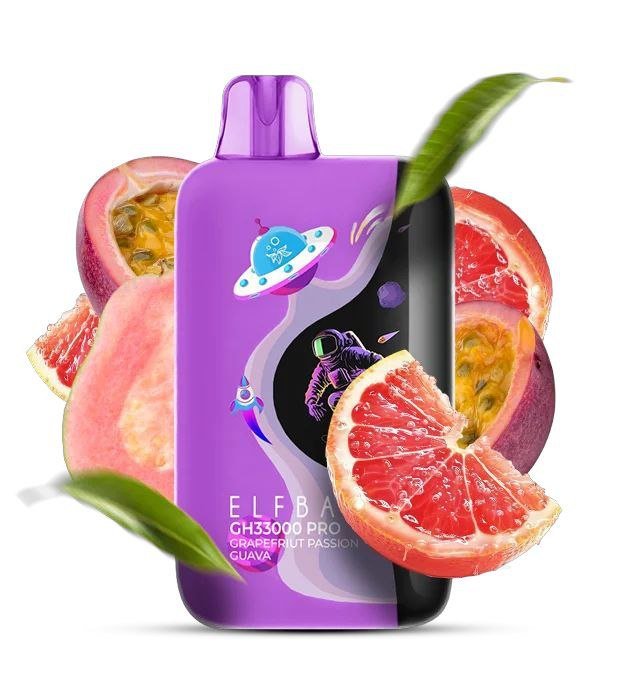 Електронна сигарета Elf Bar GH33000 PRO Grapefruit Passion Guava (Грейпфрут Маракуя Гуава)